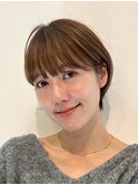 切りっぱなしボブエアリーロング美髪ピンクブラウン
