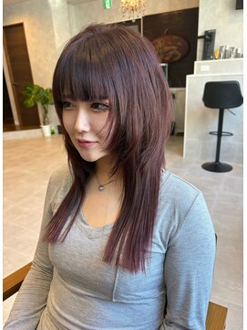 ナイト(KNIGHT) ボルドーカラー/レイヤーカット/ウルフカット