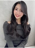 大人ガーリー/似合わせカット/ヨシンモリ/黒髪/ダークアッシュ