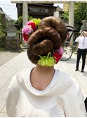 20代30代40代 個性派華やか洋髪スタイル 着物和装 結婚式 二次会