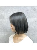 ボブ/肩上ボブ/ショートボブ/ダークグレー/本松