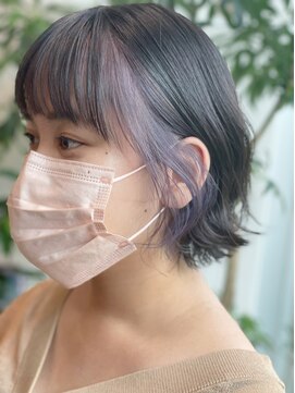 グーフィートーキョー 銀座(Goofy Tokyo) インナーカラー/ぷつっとボブ/シルバーアッシュ/ブリーチ1回