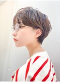 面長さん向け/耳掛けショート/丸み