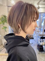 ロンドブルーム 天神大名店(Lond Bloom) 小顔ショート/ネビージュ/似合わせカット/メルティカラー