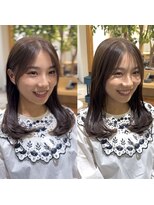 ロングレイヤー 小顔カット 2wayバング 韓国へア 髪質 改善