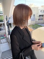 ルーク(LUKE) 切りっぱなしミニボブの馴染ませハイライトベージュ