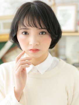 カバーヘア イヴ 戸頭店(COVER HAIR EVE) 黒髪バレイヤージュオン眉ショートボブTb6戸頭20代30代40代