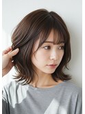 30代/40代/50代/ミディアムレイヤー/外はねくびれヘア