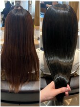 時間がなくてどうしてもカラーと同時にしたい［酸性ストレート/髪質改善ストレート/縮毛矯正］