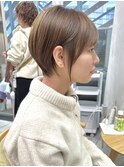 ハイライトカラー ピンクベージュ ウェーブカール ボブルフ 浦和
