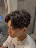 MEN’S HAIR/フェザーパーマ/センターパート/ワンカール/松戸駅