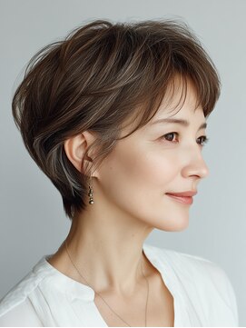 横顔が整う、大人ショート