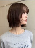 ボブ レイヤーボブ 顔周り 小顔 ベージュカラー 髪質改善