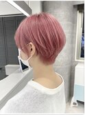 ハイトーンカラーミルクティーピンクベージュレイヤーカット韓国