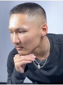 ベリーショートアッシュブラックカルマパーマウルフ/大宮/メンズ