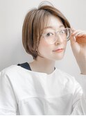 ★グレージュブリーチなしショートカットショートボブパーマ