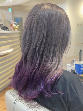 サロンドジョー(salon de joe) パープルグラデーションハイトーンカラーケアブリーチ