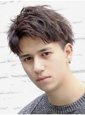 スパイキーショートツーブロックフェードビジネスショート◎