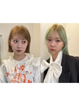 肌に溶け込む柔らかいハイトーンが◎ダメージレスなカラーで、透き通る色味と質感で品のあるスタイルに。