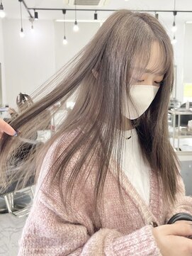 ラフヘアデザイン(Raf hair design) バレイヤージュコントラストハイライトミルクティーベージュ