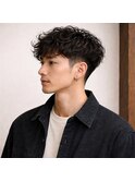 大人メンズツーブロックニュアンスパーマ　20代 30代 40代 50代