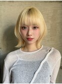 切りっぱなしボブナチュラルボブミディアム前髪縮毛矯正表参道