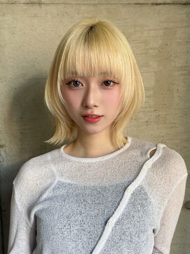 メゾンアクア 表参道(Maison ACQUA) 切りっぱなしボブナチュラルボブミディアム前髪縮毛矯正表参道