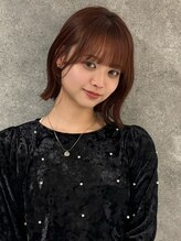 キャパ セントラル 天神 大名店(CAPA central) チェリーブラウン 外ハネボブ 前髪カット 髪質改善 20代 10代