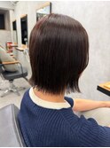 外はねボブ　ピンクブラウン