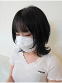 #ウルフボブ#姫カット#黒髪ボブ#切りっぱなしボブ