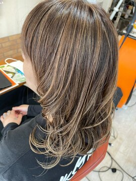 ヘアスタジオブービー ハイライトカラー×ワンカール