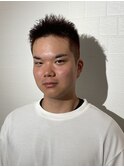 暖色系カラーのメンズ王道ショートスタイル