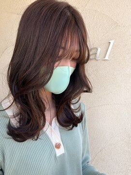 リベラル(liberal) 諏訪葵/韓国風くびれ巻き/透けバング/ラベンダーベージュ/30代