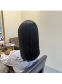 艶髪ストレート×ミディアム×黒髪×髪質改善【広島】【横川】