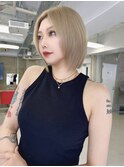 ブリーチ 学割 オリーブベージュ レイヤーカット リタッチ235