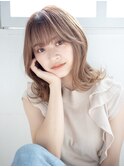 大人可愛い小顔魅せミディグレージュ216