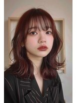 ラナ 新宿(lana)&nbsp;ミディアム/くびれヘア/赤カラー/似合わせ/【lana hair新宿】