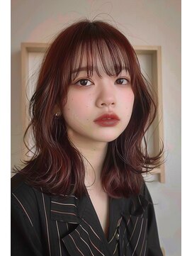 ラナ 新宿(lana) ミディアム/くびれヘア/赤カラー/似合わせ/【lana hair新宿】