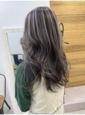 セミロング×ハイトーン×白髪ぼかし×20～50代×ハイライト