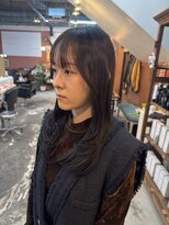 チャプター 問屋町(chapter) 透明感ケアカラーオリーブグレージュ顔まわりレイヤーカット韓国