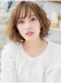 細巻きハイライト韓国風大人可愛いボブパーマh4上尾20代30代40代