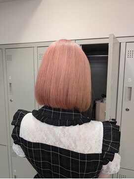 ペールピンク×ボブ