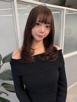 レノ(RENO)&nbsp;ミディアムレイヤー大人レイヤー透明感ブラウン