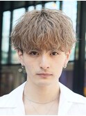 センターパートニュアンスパーマワンカールパーマ韓国コンマヘア