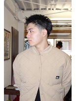 ビーバイエイトジェンツ(Bee by EIGHT GENTS)&nbsp;刈り上げセンターパート/波巻きツイストスパイラル/心斎橋