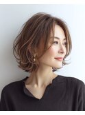 ミディアムレイヤー×白髪ぼかしカラー30代40代50代60代