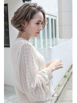 トルネード(TORNADO)&nbsp;外国人風耳掛けボブパーマ ハイライトバレイヤージュ グレージュ