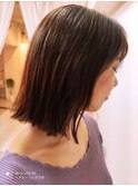 大人かわいい前下がり小顔美シルエット外ハネミディアム
