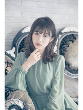 ルルディ バイ アフロディーテ銀座(luludi by APHRODITE) 黒髪/グレーベージュ/レイヤーロング/前髪パーマ/銀座