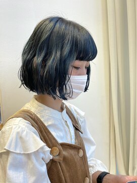 バイオレット 表参道店(Violet) アッシュカラーネイビーブルーボブ